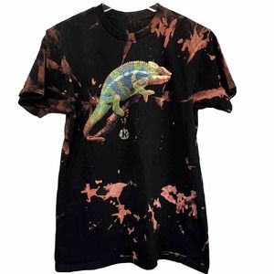 Unbranded Chameleon 35X25.5 No Label Black Tie‎ Dye T-shirt No Flaws